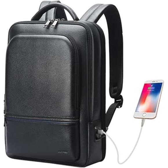 Genuine Leather Backpack for Men Multi-Function 15.6inch Laptop Premium Rucksack - Picture 7 of 7